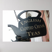 English Clotted Cream Tea sign Print