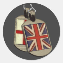 English Dog Tags Round Sticker