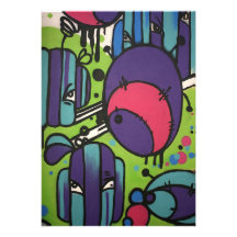 English Graffiti Personalized Invites