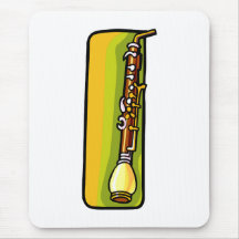 English Horn, Brown with yellow green back graphic Mousepad