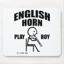 English Horn Play Boy Mouse Pads
