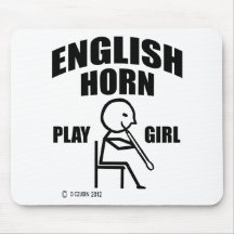 English Horn Play Girl Mousepad