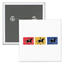 English Horse and Rider Pinback Button