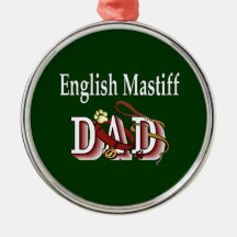 English Mastiff Dad Christmas Ornament