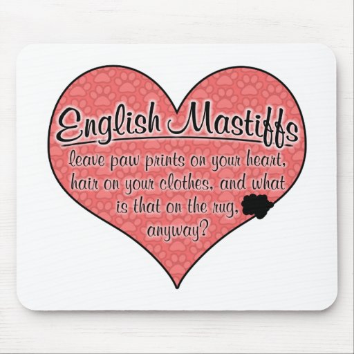 English Mastiff Paw Prints Dog Humour Mousemat