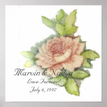 English Rose Anniversary Love Forever Poster Cost.