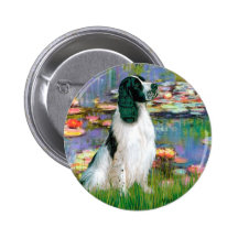 English Springer 7 - Lilies 2 Pinback Button