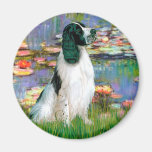 English Springer 7 - Lilies 2 Refrigerator Magnet