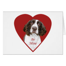 English Springer Spaniel Be Mine Valentine Card
