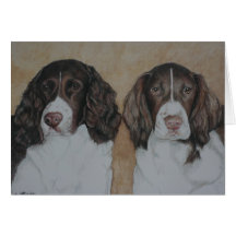 English Springer Spaniel Dog Art Greeting Card