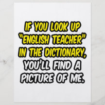 English Teacher In Dictionary...My Picture Custom Flyer