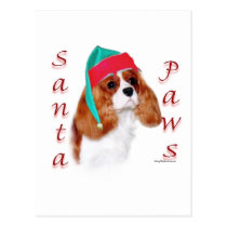 English Toy Spaniel Santa Paws postcards
