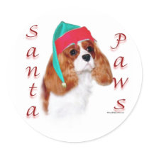 English Toy Spaniel Santa Paws stickers