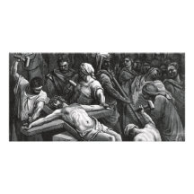 Engraving Jesus Crucifixion 1866 by Gustave Dore Photo Card Template