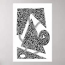enlined shapes maze posters