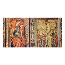 Enthroned Virgin And Crucifixion By Kölner Maler U Custom Photo Card