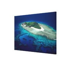 Eori Island, Mamanuca Islands, Fiji - aerial Gallery Wrapped Canvas