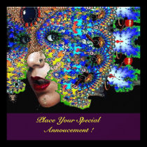 EPHEMERAL ,Halloween Masquerade Ball, Blue Mask invitations