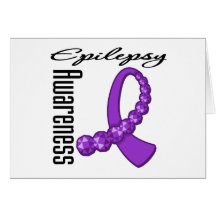 Epilepsy Awareness Gemstone Ribbon Greeting Cards