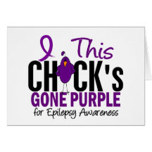 EPILEPSY Chick Gone Purple Greeting Card