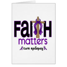 Epilepsy Faith Matters Cross 1 Greeting Cards