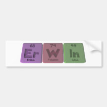 Erwin as Erbium Tungsten Indium Bumper Stickers