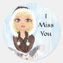 Eskimo in Ice Quantum Cutie Misses You Sticker
