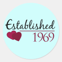 Established 1969 round sticker