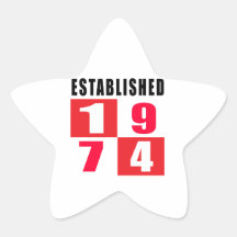 Established 1974 Birthday Designs Stickers