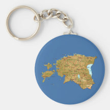 Estonia Map Keychain