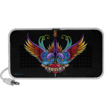 Eternal Love Rainbow Swallow Heart Doodle Speaker