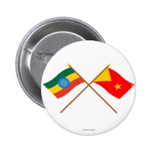 Ethiopia and Tigray Crossed Flags Button