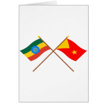 Ethiopia and Tigray Crossed Flags Greeting Card