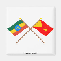 Ethiopia and Tigray Crossed Flags Magnet