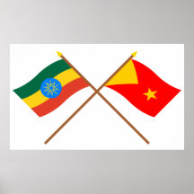 Ethiopia and Tigray Crossed Flags Poster