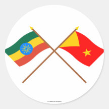 Ethiopia and Tigray Crossed Flags Sticker