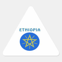 Ethiopia Coat Of Arms Triangle Stickers