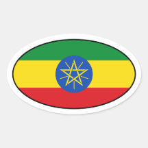 Ethiopia Flag Oval Sticker