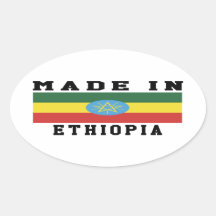Ethiopia Made In Designs Oval Stickers