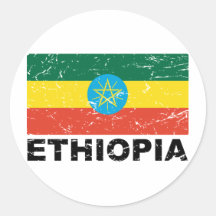 Ethiopia Vintage Flag Stickers