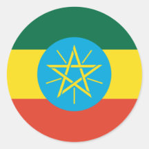 Ethiopian Flag Round Sticker
