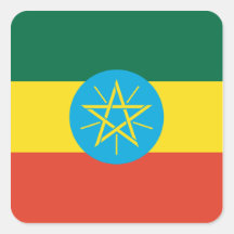 Ethiopian Flag Square Stickers
