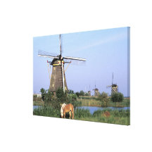 Europe, Netherlands, Zuid Holland, Kinderdijk. 2 Stretched Canvas Prints