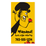 European retro tomato chef catering business cards