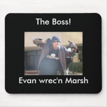 Evan in a leather jack and skull cap mouse pad