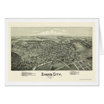 Evans City, PA Panoramic Map - 1900 Greeting Card