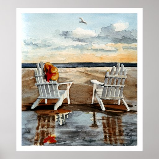 Evening at the Beach Poster