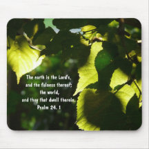 Evening Shadows on Leaves-Bible Quote Mouse Pads