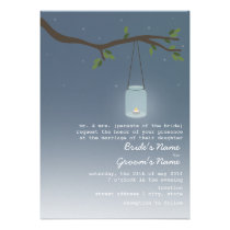 Evening Wedding - Mason Jar With Candle invitations
