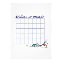 Events Of Winter Calender Invitations